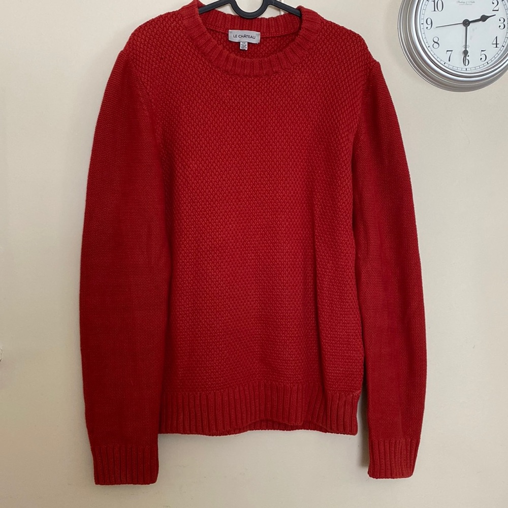 Le Chateau brick red knitted pullover sweater